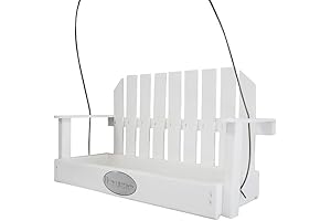 Amish Made Recycled Plastic Swinging Bird Feeder in White: An Eco-Friendly Haven for Feathered Friends