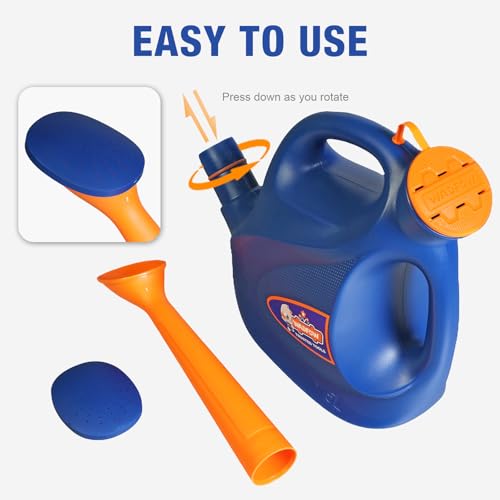 Image of WADFOW 1.32 Gallon Watering Can for Indoor & Outdoor, Watering Cans with Detachable Nozzle, Long Spout Watering Can for Indoor Plants Garden Flowers, 5L /170OZ