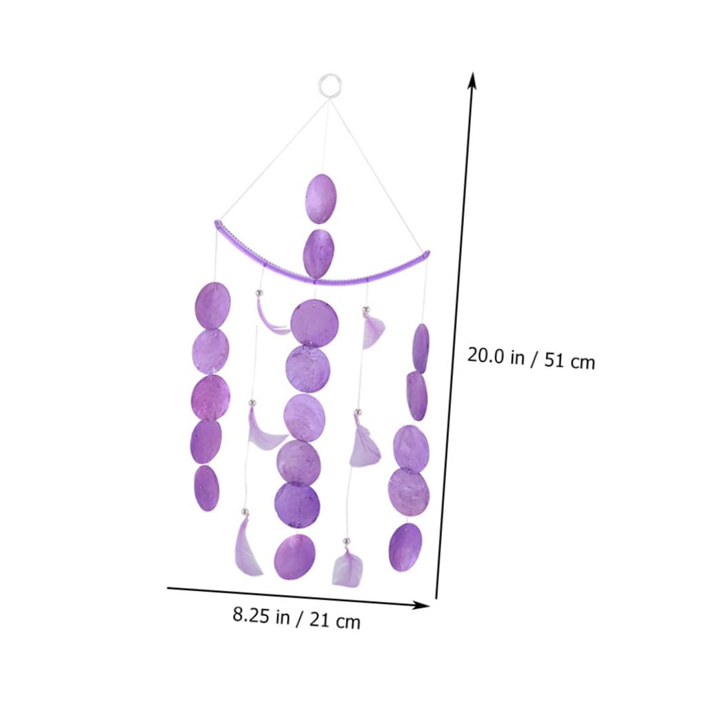 BESTonZON Lot De 3 Carillons Éoliens en Coquillages pour L'Intérieur Et L'Extérieur Décorations À Suspendre en Métal Violet