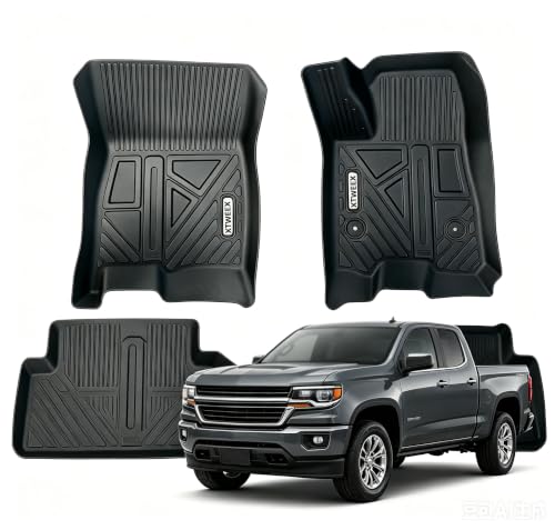 XTWEEX All-Weather Floor Mats for 2023–2026 Chevy Colorado and GMC Canyon Crew Cab