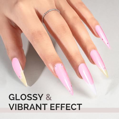 Image of MelodySusie 0.5fl oz Sakura Pink Gel Nail Polish, Nails Soak Off UV LED Bright Pink Gel Polish Gift for Women Nail Art Manicure Salon DIY Nail Design Decoration at Home-A2604