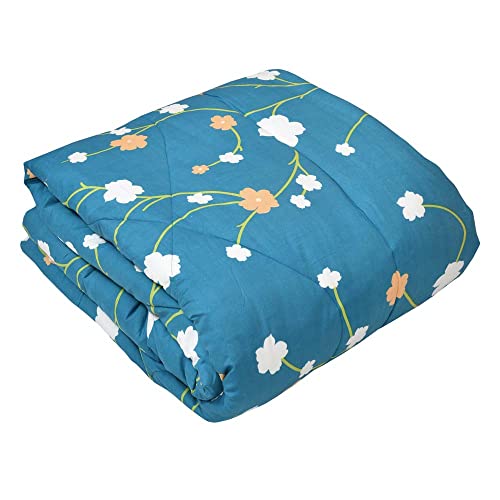 Image of haus & kinder Pastel Colors Warmth Microfibre Reversible Comforter for Winter, Double Bed Size, Blue Floral