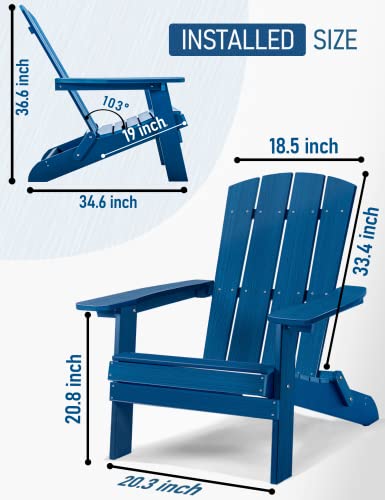 Yepesot Folding Adirondack Chair Patio Chair Lawn Chair Outdoor Adirondack Chairs Weather Resistant For Patio Deck Garden, Backyard Deck, Fire Pit #TOP6