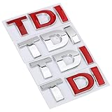 Decal Reflective Turbo Direct Injection for 3D Metal Emblem Badge TDI (All Red,TDI)