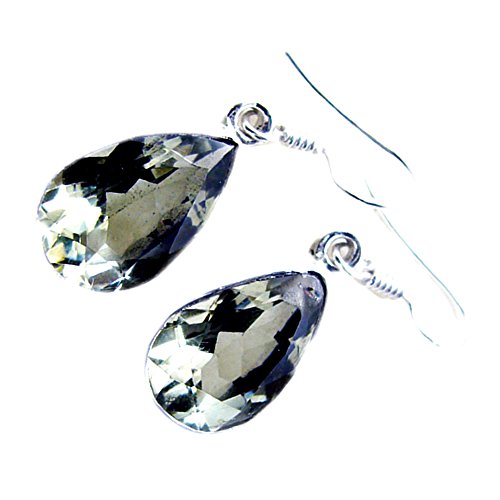 Boucles d'oreilles améthyste vert naturel chakra en argent 925