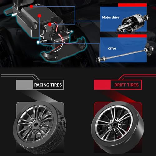 TONICTOYS Store TONICTOYS 1:16 Scale RC Drift Car 4WD Black - Image 5