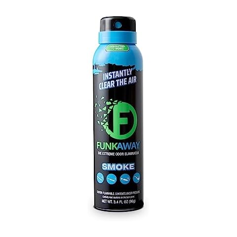 FunkAway Smoke Odor Eliminator Spray for Air, 3.4 oz., Eliminates Extreme Cigarette, Cigar and Campfire Smoke Odors, Instantly Refresh Smoky Air Cover