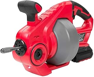 Automatic Feed Drain Auger Handheld Cordless Pipe Clog Remover for 19-50mm Pipes, Drain Cleaning Equipment with 7m Replaceable Flexible Shaft, Snake Sink Clog Pipe Plumbing Power Tool Dredger