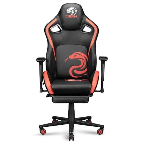 Image of NiTHO COBRA GM Gaming Chair Ergonomic Office Chair | Reclining Computer Desk Chair with 3D Adjustable Armrests, 135 Backrest Tilt, Retractable Footrest, Class 4 Gas Lift, Heavy Duty Base, Red & Black