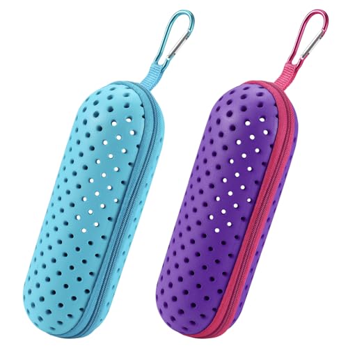 VZZNN 2PC Swim Goggle Case For Swimming Goggles,Silicone Protective Cases with Drain Hole for...