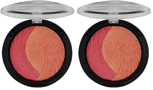 Image of FASHION COLOUR Dual Face Powder & Blusher | Easy Blend | Highly Pigmented | Natural Glow | Face Makeup Blush For Cheekbones & Highlighting | Face Blusher For All Skin Tones | Shade 05 (Pack of 2)