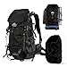 Wanderrucksack 60L Herren Damen Wasserdicht mit Regenh&uuml;lle - Leichter Trekkingrucksack mit Tragesystem, Trinksystem-Anschluss Schuhfach f&uuml;r Camping, Bergsteigen Mehrtagestouren (Schwarz, 60L)