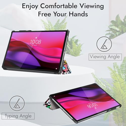 Image of Robustrion Cover Case for Lenovo Yoga Tab Plus 12.7 inch Cover, Trifold Cover Case for Lenovo Yoga Tab Plus Cover 12.7 inch [Auto Sleep Wake Support] - Hippy