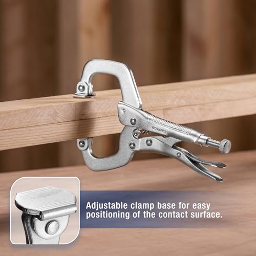 Image of WORKPRO 6 inch Locking C-Clamp with Swivel Pads, Heavy Duty Adjustable Vise Grip Pliers, Welding Clamp for Woodworking, Metalworking, Auto Repair and Home Workshop