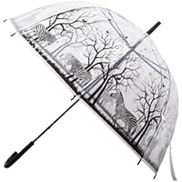 Print Dome Umbrella Friendly Rain And Sun Shield With Full Coverage Easy Grip Handle, Ideal For School, Outdoor For Men's Women's-One Size (Zebra, One Size)