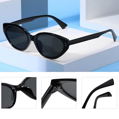 MAXJULI Oversized Sunglasses for Women Men UV Protection (Black Frame/Grey Lens)4