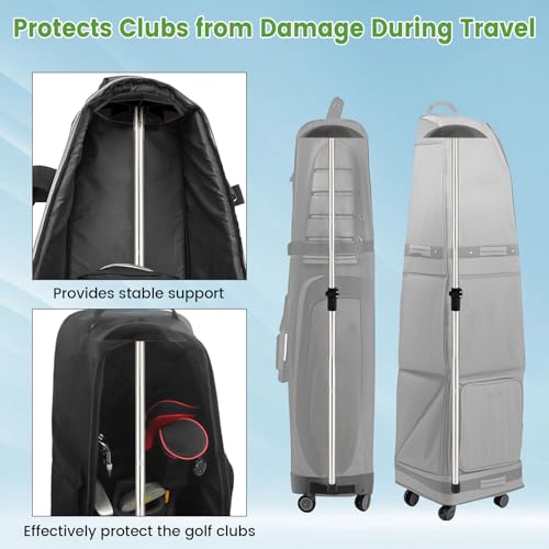 Greeily Golf Club Travel Protector Stick, 33"-60" Golf Travel Bag Support Pole Backup Support Adjustable for Airlines Stiff Arm Club Protector Metal Pole Hard Cover Black (Silver Rod) - image 7