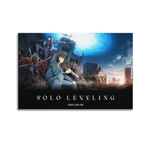 ZIEYDBEYDF Póster de animación de nivelación de un solo jugador, póster decorativo de lienzo para pared e impresión artística moderna de decoración de dormitorio familiar, 60 x 90 cm