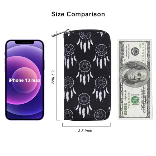 Image of Cellphone Wallet for Women Dual Zipper Long Purse with Removable Wristlet