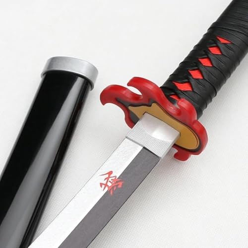 Image of Offo Demon Slayer Tanjiro Kamado Katana Sword - 100cm Life-Size Wooden Anime Replica for Cosplay, Martial Arts, Display, Training & Decor - Lightweight Durable Gift Sword for Fans & Collectors