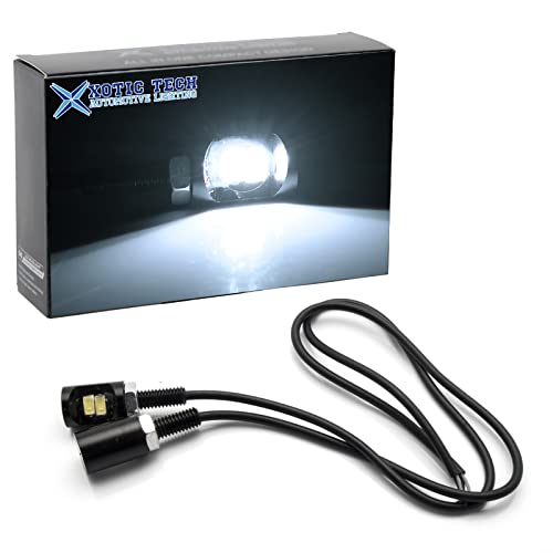 Xotic Tech Bolt-On Screw License Plate LED Light Bulbs For Motorcycle, 2-SMD Xenon White