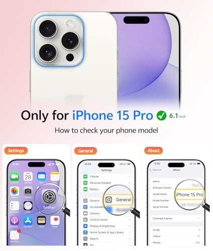 Image of FNTCASE for iPhone 15 Pro Case: [Compatible with Magsafe] Translucent Matte Cases with [Full Camera Protection] [Screen Protector] Military Grade Shockproof Protective Phone Cover - Light Purple