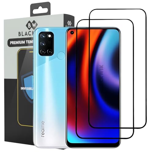 Image of Blackwik Tempered Glass for Realme Narzo 50 4G / Realme 7i / Realme 8i / Oppo A55 / Oppo A54 / Oppo A53 with Edge-To-Edge Protector Coverage | Easy Installation Kit (Black) (Pack Of 2)