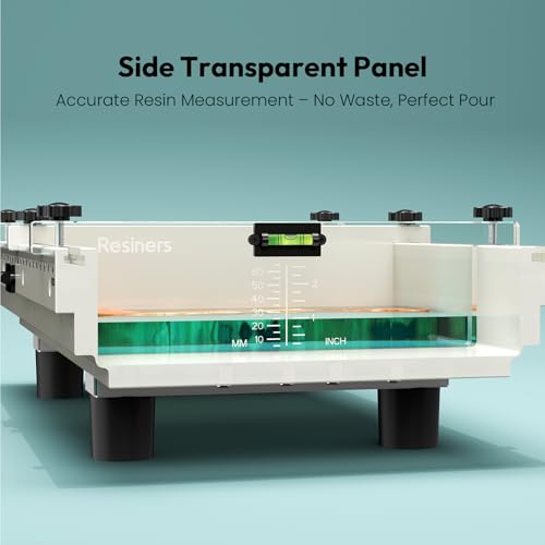 2 Pcs Epoxy Mold, Resiners River Table Epoxy Resin Mold with Adjustable Divider, 24x12x3in with Bubble Level, Fill Clamp System & Transparent Depth Board Ideal for Live Edge Resin Casting — view 5