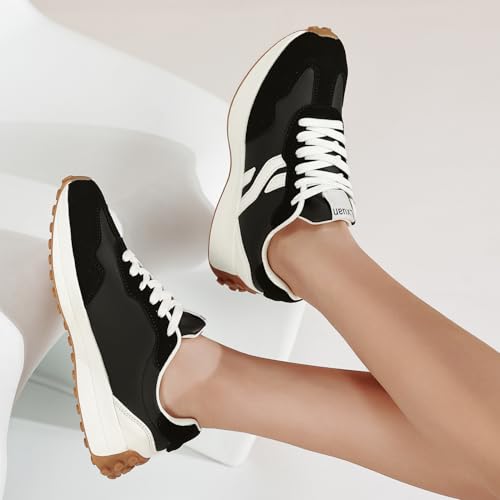Women's Retro Chunky Sole Sneakers-Casual Lightweight Lace-Up Walking Shoes Anti-Slip & Brethable4