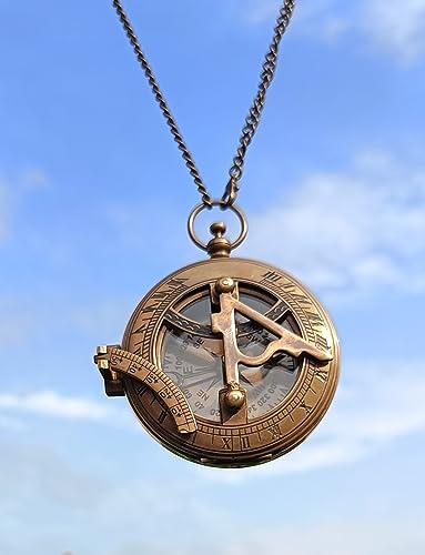 Brújula de Sol de Latón con Estuche de Cuero miniatura 7