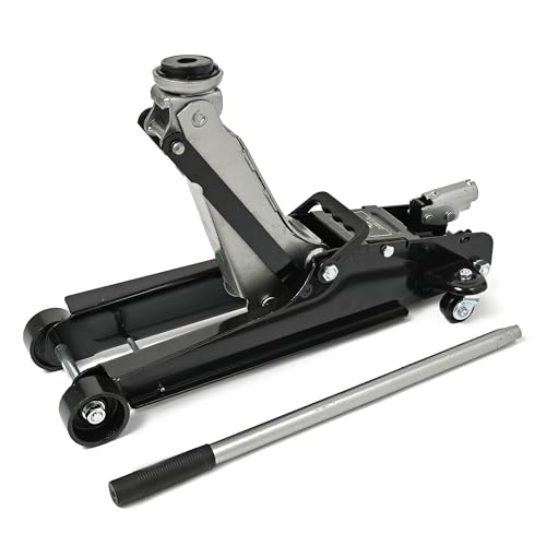 Rikopin(リコピン) ガレージジャッキ 2.5t フロアジャッキ 油圧式ジャッキ ローダウン 車用 タイヤ交換 油圧式 自動車 (2.5t-ローダウン対応-グレー×ブラック)