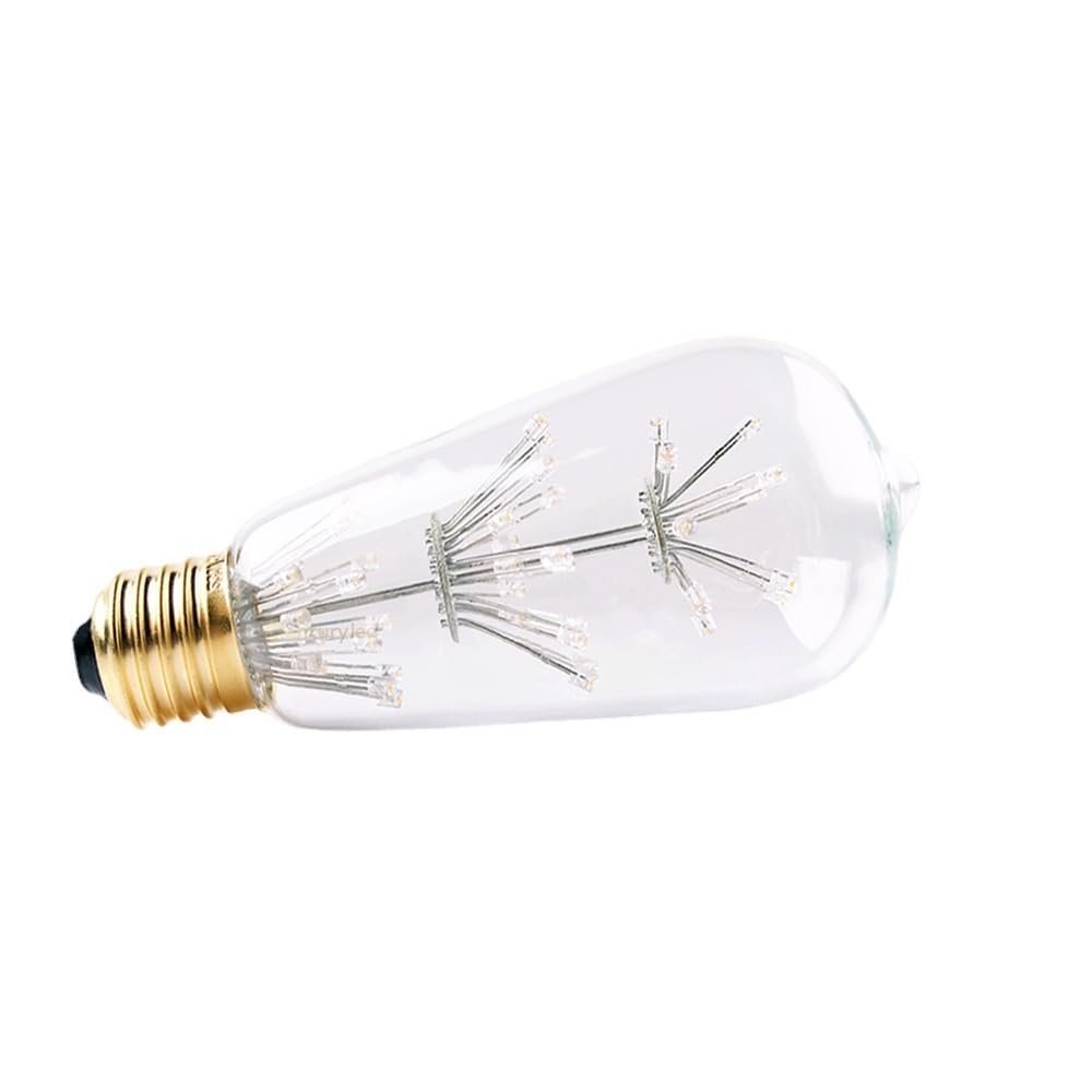 fengyan Casa bombillas, Paquete de 10 bombillas LED Full Star, CA 220 V, ST64, E27, 3 W, estilo retro, Edison, rosca E27, luz decorativa Familiar Lámpara