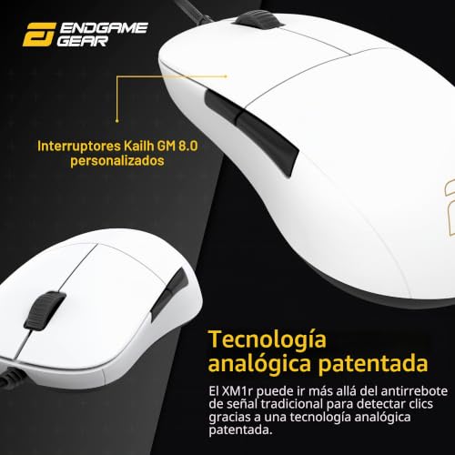 Ratón ENDGAME GEAR XM1r blanco con 5 botones programables y sensor de 19.000 dpi 4