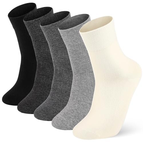 Image of FGZ Mens Crew Socks Breathable Cotton Soft Casual Thin Socks for Work,Sport & Everyday Wear,5 Pairs
