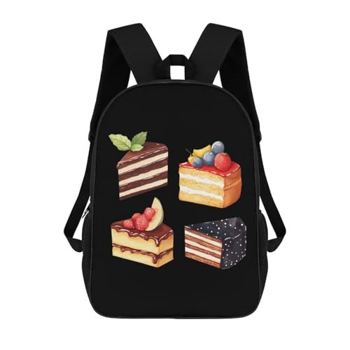 Cakes Chocolate 17 Inch Backpack Classic Travel Daypack with Adjustable Shoulder Straps for Men Women