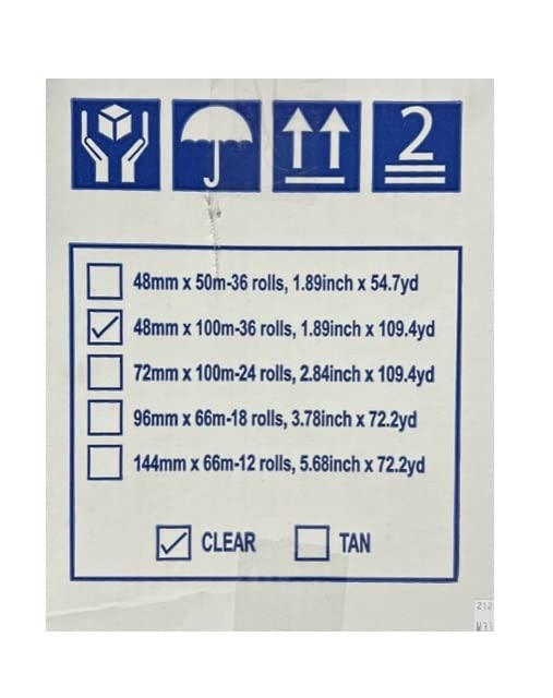 Miniatura 2 de Modex - Rollo de cinta de embalaje de 1.8 mil de grosor, 2 pulgadas x 110 yardas, cinta resistente para embalaje y envío, 6 rollos