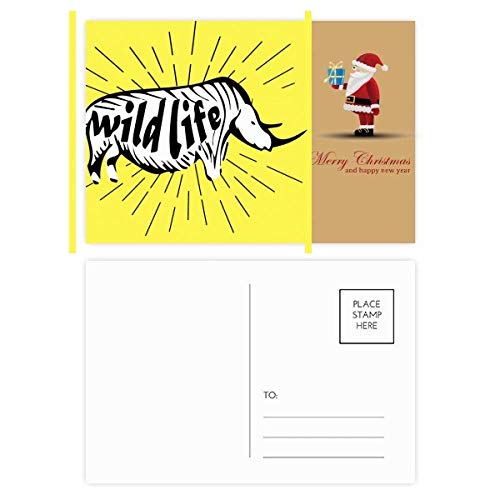 Cartes postales rhinocéros noir lot de 20 pour décoration murale et écriture