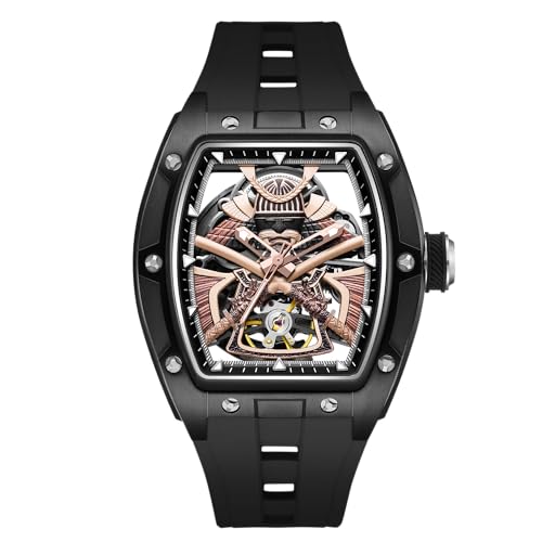 Image of ALIX Men's Automatic Skeleton Self-Winding Water Resistant Chronograph Analog Watch