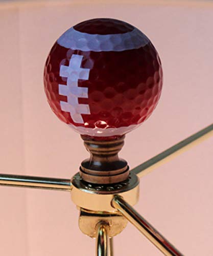Image of Football Lamp Finial, Brown with White Laces 2.25 inchh