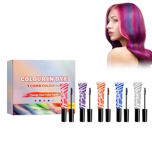 Temporal Tinte Temporal para el Cabello 5 Coloraciones Colorante para el Cabello Tinte de Cabello Lavable Cera Estilismo Tinte para Cabello Coloraciones Temporales Teñido Temporal para Cabello Oscuro