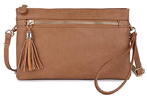 Image of Solene Women's Lightweight Multi Compartment Wristlet Clutch Wallet Crossbody Bag