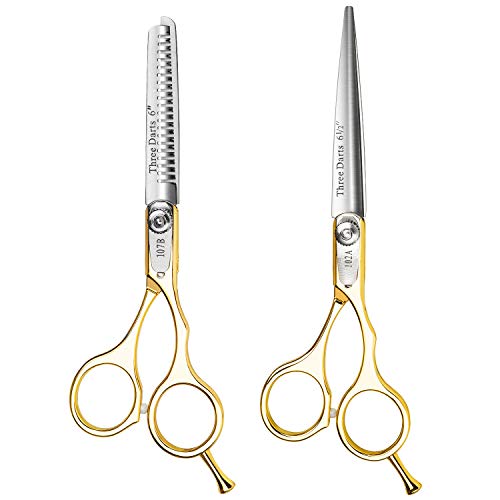 Hair cutting scissors,6.5 inch hair scissors,thinning shears,2 pc…