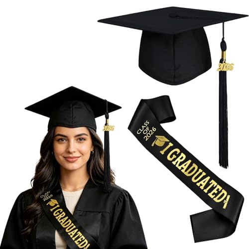 KOMEIYL Chapeau de Diplôme Unisexe, Chapeau Diplome 2026 Toque Diplome Avec Écharpe, Chapeau...