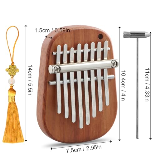 8 Key Thumb Piano, Mini Kalimba Thumb Piano, Portable Instrument Finger Piano, Finger Piano Solid Wood for Kids Adult Beginners - Image 2
