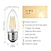 LVWIT Dimmable LED Candelabra Bulbs B11 Filament Bulb E26 Base 5.5W(75W Equivalent) 2700K Warm White Chandelier Decorative Candle Light Bulb 6 Pack