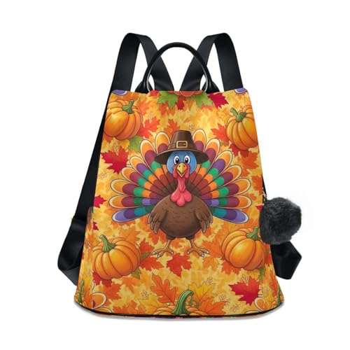 Sac à dos femme d'automne avec dinde et citrouille de Thanksgiving