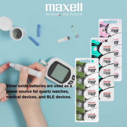 Image of Maxell Watch Battery Button Cell SR936SW 394 Pack of 5 Batteries