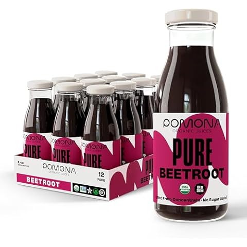 Pomona Organic Cold Pressed Beet Juice, Non-GMO, No Sugar, Gluten Free, Kosher, Preservative Free - Pack of 12, 8.4 oz Cover