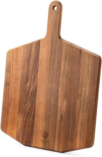 Pizza Peel 14 Inch, Acacia Wood Pizza Peel Pizza Paddle for Large Wood Pizza Board For Serving, Wood Pizza Cutting Board for Cheese Bread Fruit Vegetable
