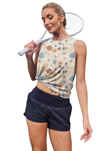 Image of Womens Workout Tank Tops Lightweight Sleeveless Shirts for Women Loose Fit Tops for Athletic Running Tennis Yoga